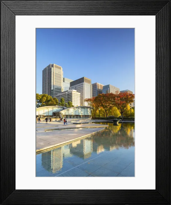 Framed Print : Skyscrapers of Marunouchi and Wadakura Fountain Park in the grounds of Imperial Palace Framed Print : Skyscrapers of Marunouchi and Wadakura Fountain Park in the grounds of Imperial Palace