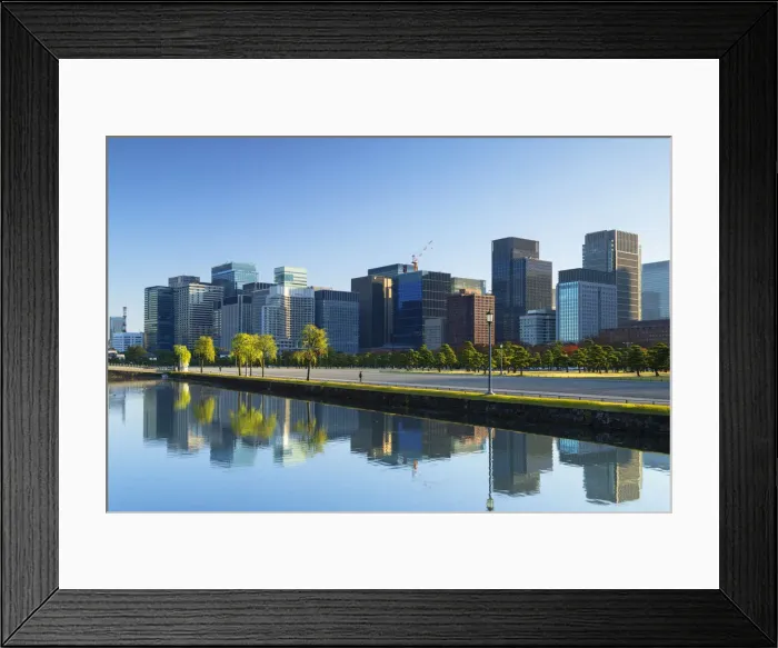 Framed Print : Skyscrapers of Marunouchi and gardens of Imperial Palace, Tokyo, Japan Framed Print : Skyscrapers of Marunouchi and gardens of Imperial Palace, Tokyo, Japan