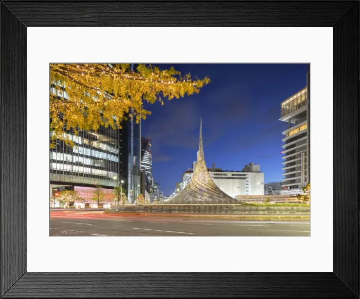 Framed Print : Meta spiral sculpture at dusk, Nagoya, Japan Framed Print : Meta spiral sculpture at dusk, Nagoya, Japan