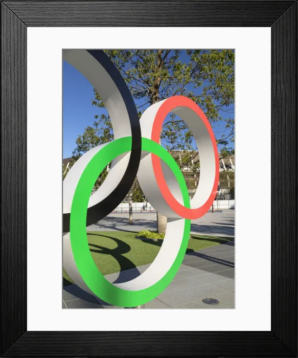 Framed Print : Olympic rings outside Tokyo New National Stadium (Olympic Stadium), Kasumigaoka, Tokyo Framed Print : Olympic rings outside Tokyo New National Stadium (Olympic Stadium), Kasumigaoka, Tokyo