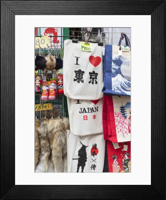 Framed Print : Souvenirs for sale on Takeshita Street, Harajuku, Tokyo, Japan Framed Print : Souvenirs for sale on Takeshita Street, Harajuku, Tokyo, Japan