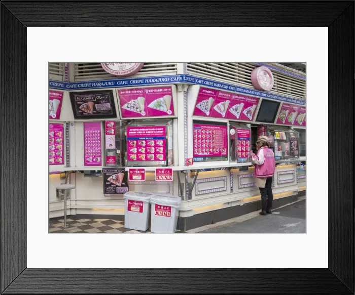 Framed Print : Crepe shop in Harajuku, Tokyo, Japan Framed Print : Crepe shop in Harajuku, Tokyo, Japan