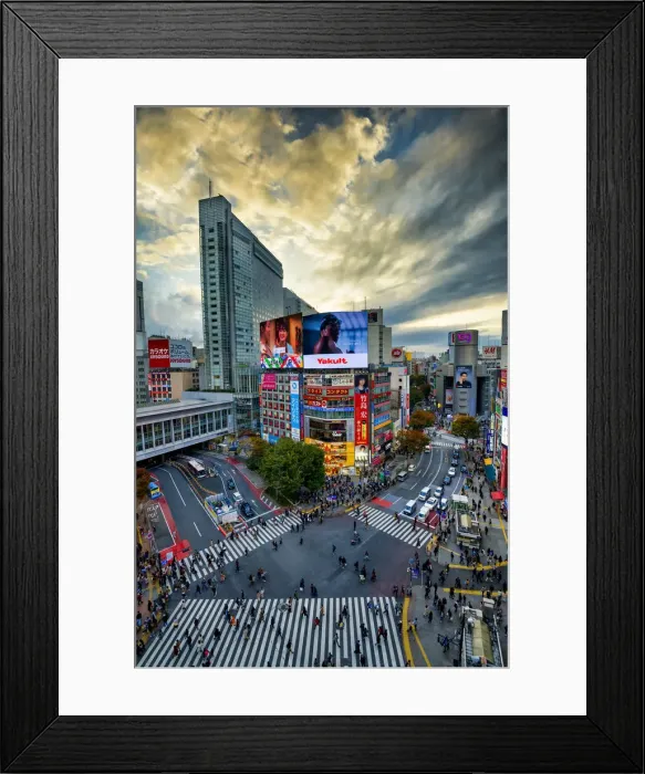 Framed Print : Shibuya Crossing at Sunset, Tokyo, Honshu, Japan Framed Print : Shibuya Crossing at Sunset, Tokyo, Honshu, Japan