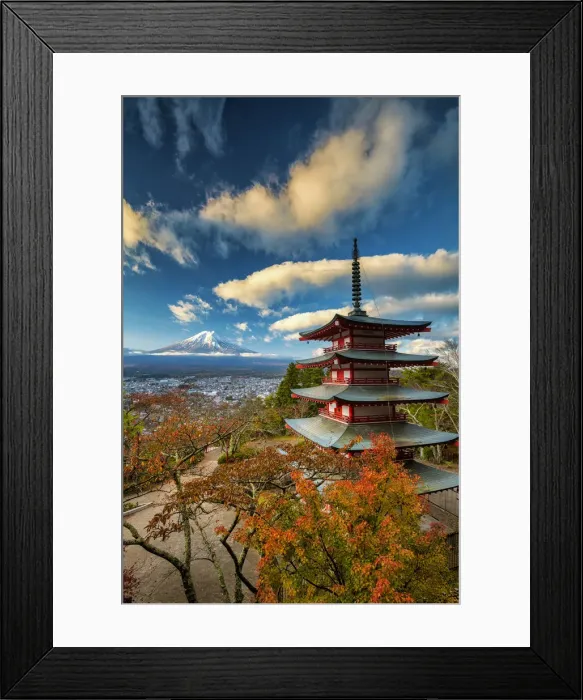 Framed Print : Chureito Pagoda & Mt. Fuji in Autumn, Fujiyoshida, Yamanashi Prefecture, Japan Framed Print : Chureito Pagoda & Mt. Fuji in Autumn, Fujiyoshida, Yamanashi Prefecture, Japan