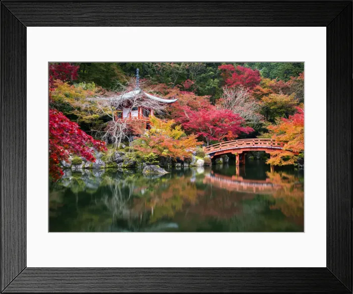 Framed Print : Bentendo Hall & Bridge in Autumn, Daigo-ji Temple, Kyoto, Japan Framed Print : Bentendo Hall & Bridge in Autumn, Daigo-ji Temple, Kyoto, Japan