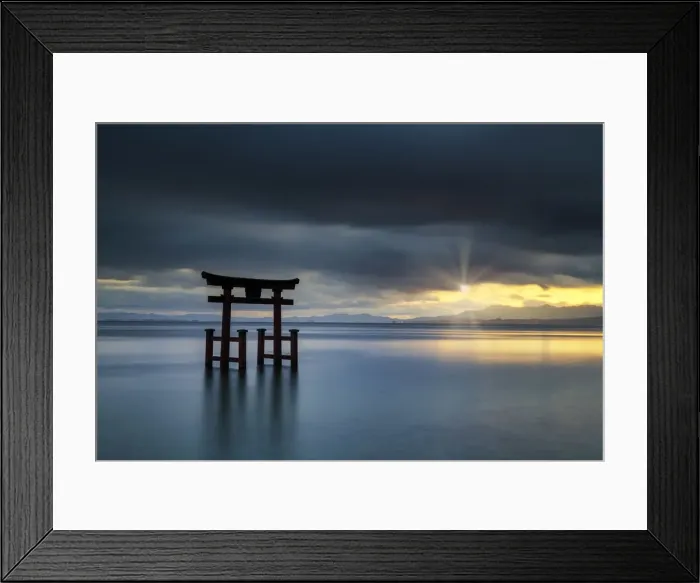 Framed Print : Japanese Torii Gate at Sunset, Lake Biwa, Takashima, Shiga Prefecture, Japan Framed Print : Japanese Torii Gate at Sunset, Lake Biwa, Takashima, Shiga Prefecture, Japan
