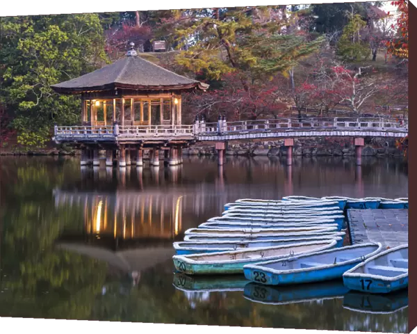 Ukimido Pavilion in Autumn, Nara Park, Nara, Kansai, Japan