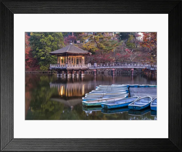 Framed Print : Ukimido Pavilion in Autumn, Nara Park, Nara, Kansai, Japan Framed Print : Ukimido Pavilion in Autumn, Nara Park, Nara, Kansai, Japan
