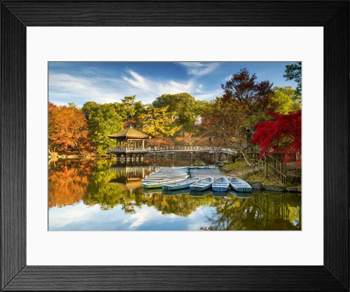 Framed Print : Ukimido Pavilion in Autumn, Nara Park, Nara, Kansai, Japan Framed Print : Ukimido Pavilion in Autumn, Nara Park, Nara, Kansai, Japan