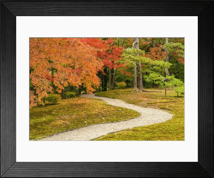 Framed Print : Garden Path in Autumn, Jardin Isuien, Nara, Kansai, Japan Framed Print : Garden Path in Autumn, Jardin Isuien, Nara, Kansai, Japan