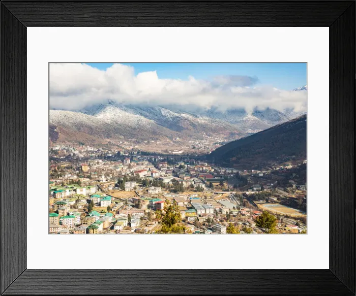 Framed Print : Elevated view of the city of Thimphu, Bhutan Framed Print : Elevated view of the city of Thimphu, Bhutan