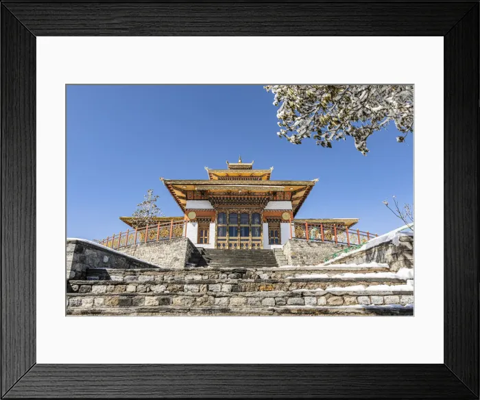 Framed Print : Druk Wangyel Monastery at Dochula Pass, Bhutan. Elevation 3, 129m Framed Print : Druk Wangyel Monastery at Dochula Pass, Bhutan. Elevation 3, 129m