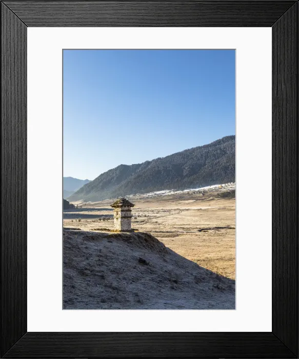 Framed Print : Frosty early morning in Phobjikha Valley, Bhutan Framed Print : Frosty early morning in Phobjikha Valley, Bhutan