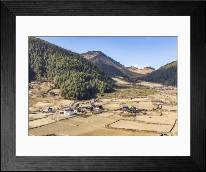 Framed Print : A village in Phobjikha Valley, Bhutan Framed Print : A village in Phobjikha Valley, Bhutan