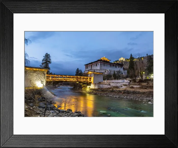 Framed Print : Rinpung Dzong (otherwise known as Paro Dzong) in the evening, Paro, Paro District, Bhutan Framed Print : Rinpung Dzong (otherwise known as Paro Dzong) in the evening, Paro, Paro District, Bhutan