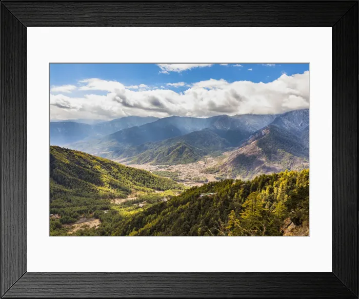 Framed Print : Elevated view of the Paro District, Bhutan
