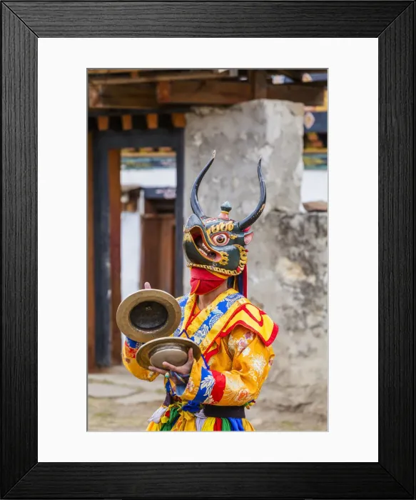Framed Print : Masked dancer at a local festival in Paro District, Bhutan Framed Print : Masked dancer at a local festival in Paro District, Bhutan