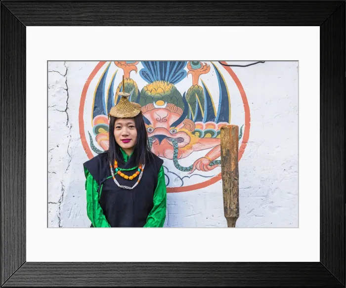 Framed Print : A bhutanese performer at a local festival in Paro District, Bhutan Framed Print : A bhutanese performer at a local festival in Paro District, Bhutan