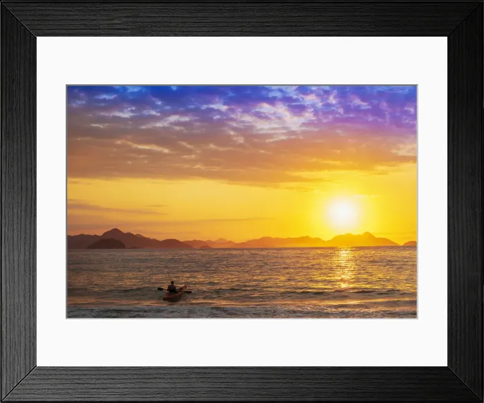 Framed Print : South America, Brazil, Rio, Rio de Janeiro. Dawn light over the Atlantic ocean