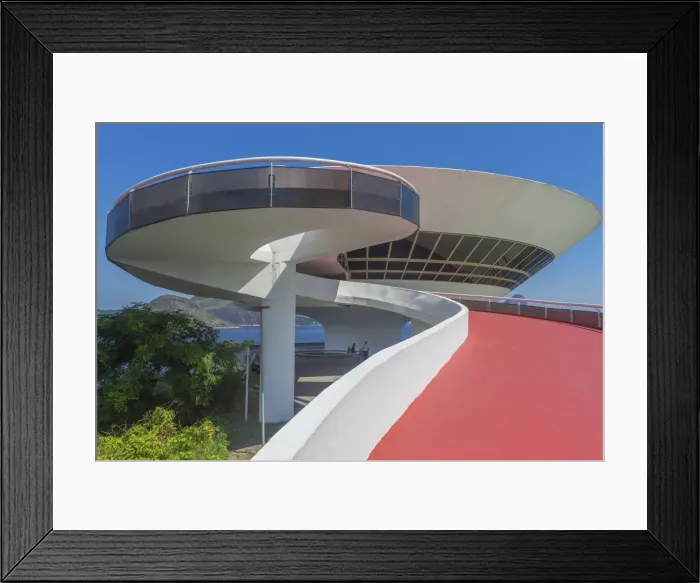 Framed Print : Museum of Contemporary art, 1996, Oscar Niemeyer, Niteroi, Rio de Janeiro state, Brazil Framed Print : Museum of Contemporary art, 1996, Oscar Niemeyer, Niteroi, Rio de Janeiro state, Brazil