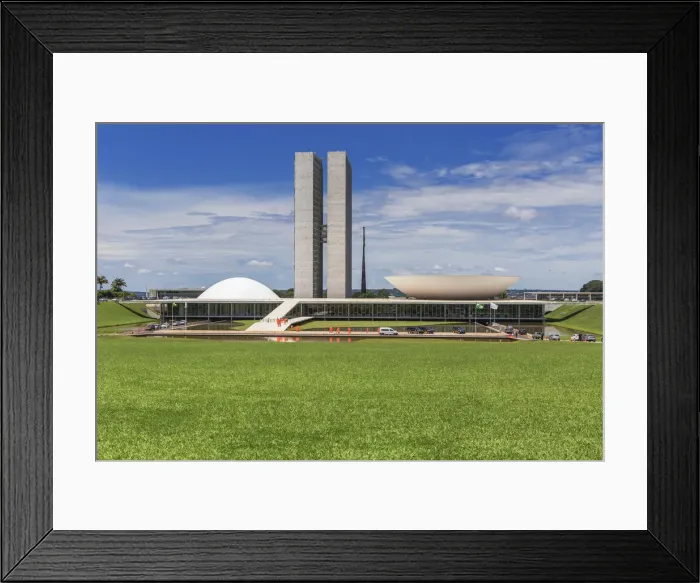 Framed Print : Congress building, 1960, Oscar Niemeyer, Brasilia, Brazil Framed Print : Congress building, 1960, Oscar Niemeyer, Brasilia, Brazil