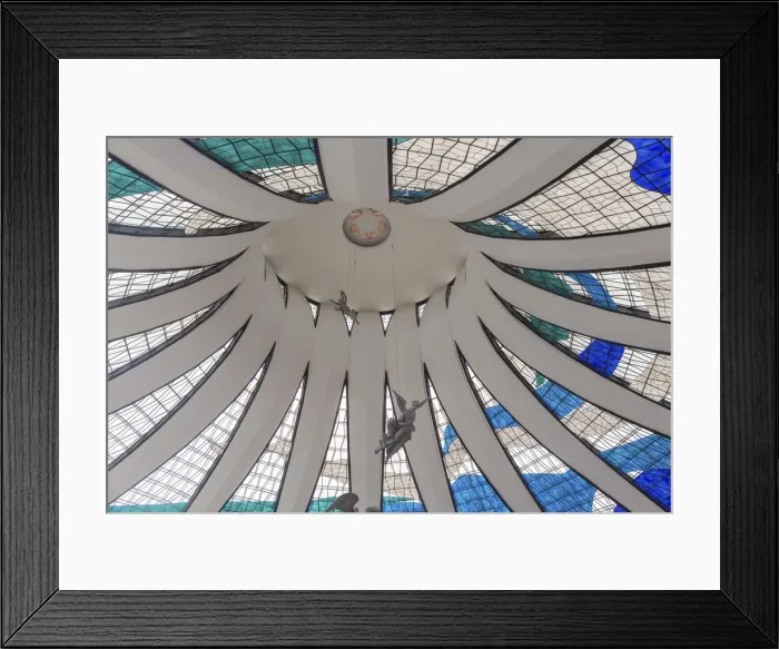 Framed Print : Cathedral interior, 1970, Oscar Niemeyer, Brasilia, Brazil