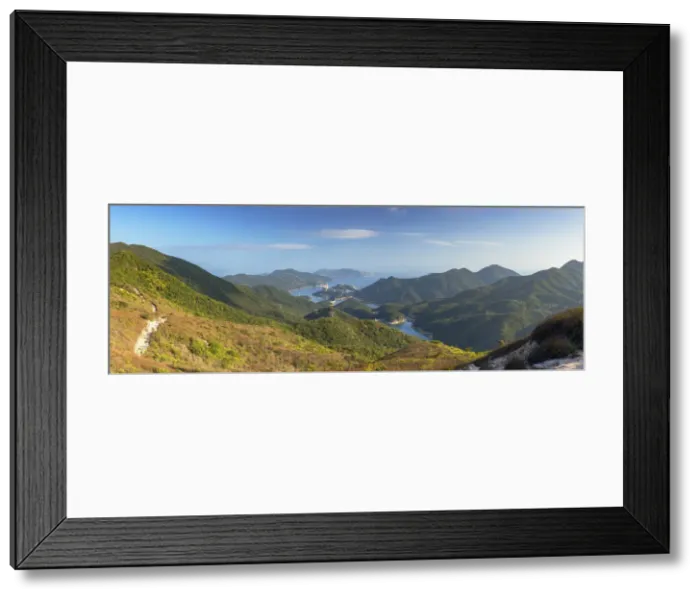 Framed Print : Tai Tam Reservoir and hiking trail on Hong Kong Island, Hong Kong