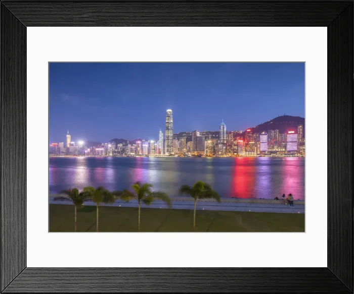 Framed Print : Skyline of Hong Kong Island at dusk from West Kowloon Art Park, Kowloon, Hong Kong Framed Print : Skyline of Hong Kong Island at dusk from West Kowloon Art Park, Kowloon, Hong Kong