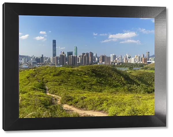 Skyline of Shenzhen from Sheung Shui, New Territories, Hong Kong