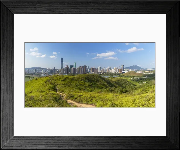 Framed Print : Skyline of Shenzhen from Sheung Shui, New Territories, Hong Kong Framed Print : Skyline of Shenzhen from Sheung Shui, New Territories, Hong Kong