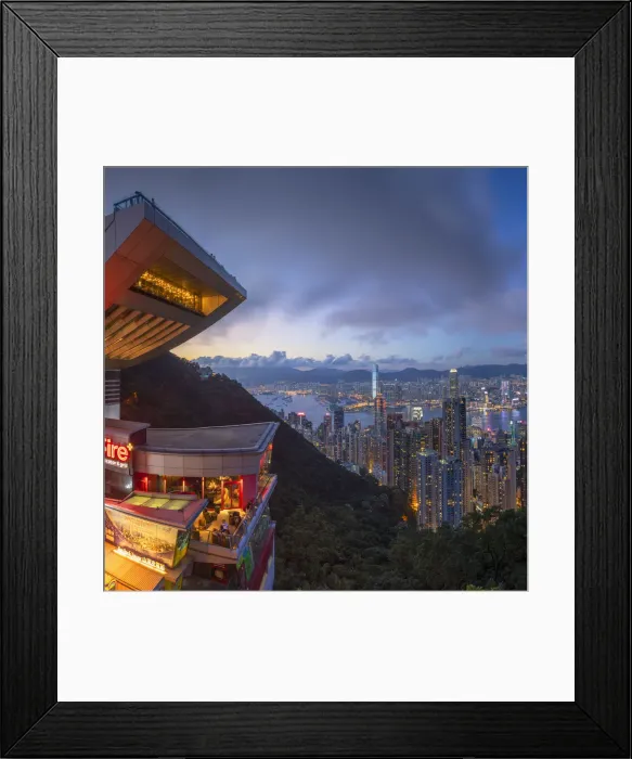 Framed Print : Peak Tower and skyline at dusk, Hong Kong Framed Print : Peak Tower and skyline at dusk, Hong Kong