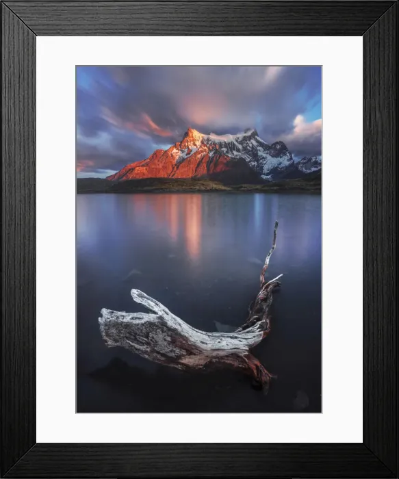 Framed Print : Paine Grande at sunrise in autumn, Patagonia, Chile Framed Print : Paine Grande at sunrise in autumn, Patagonia, Chile
