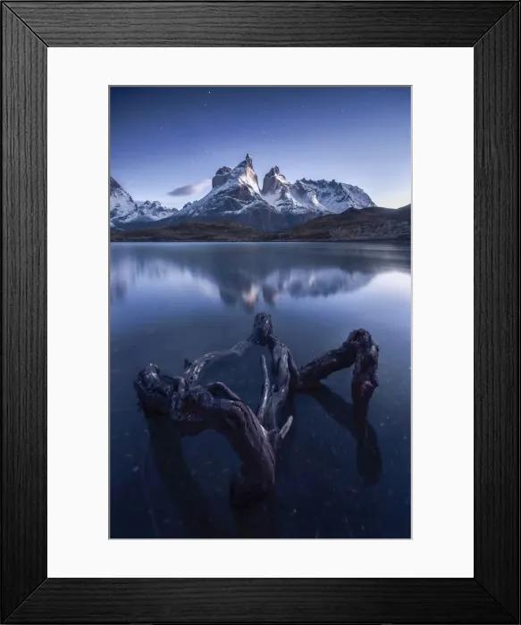 Framed Print : Cuernos del Paine at dusk in autumn, Torres del Paine National Park, Patagonia, Chile Framed Print : Cuernos del Paine at dusk in autumn, Torres del Paine National Park, Patagonia, Chile
