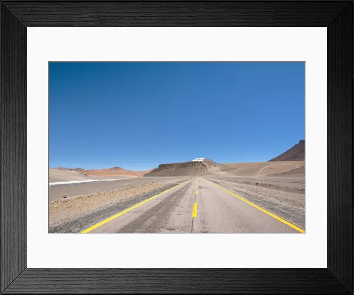 Framed Print : South America, Chile, Atacama, San Pedro de Atacama, desert highway