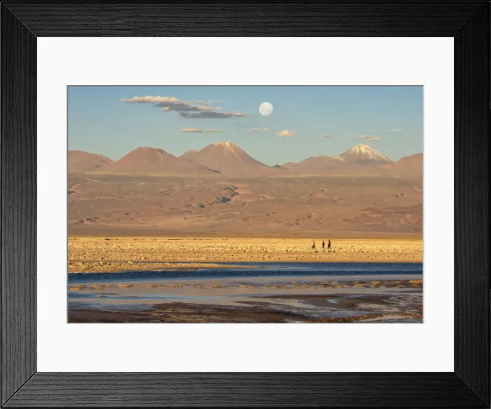 Framed Print : South America, Chile, Andes, Atacama, San Pedro de Atacama, people and volcano Framed Print : South America, Chile, Andes, Atacama, San Pedro de Atacama, people and volcano