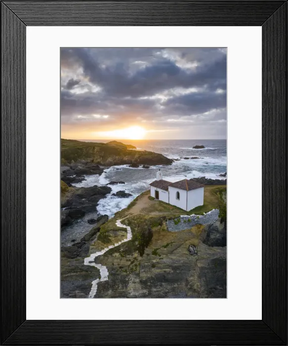 Framed Print : Ermita da Vire do Porto, Valdovino, La Coruna, Galicia, Spain