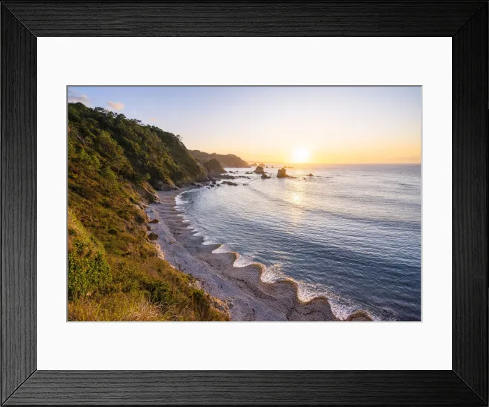 Framed Print : Playa del Silencio (beach of silence) at sunset. Castaneras, Asturias, Spain Framed Print : Playa del Silencio (beach of silence) at sunset. Castaneras, Asturias, Spain