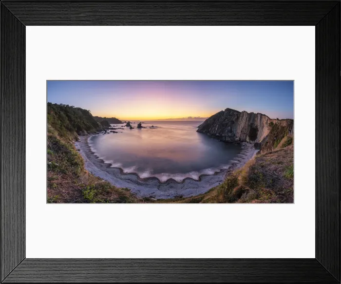 Framed Print : Playa del Silencio (beach of silence) at dusk. Castaneras, Asturias, Spain Framed Print : Playa del Silencio (beach of silence) at dusk. Castaneras, Asturias, Spain
