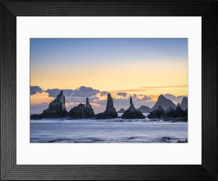 Framed Print : Playa Gueirua, Santa Marina, Asturias, Spain. La Forcada (The Pitchfork Framed Print : Playa Gueirua, Santa Marina, Asturias, Spain. La Forcada (The Pitchfork
