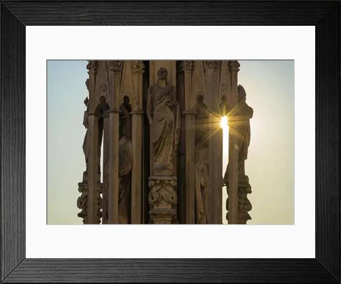 Framed Print : Milan, Lombardy, Italy Detail of a statue on one of the spiers of Milano Cathedral Framed Print : Milan, Lombardy, Italy Detail of a statue on one of the spiers of Milano Cathedral