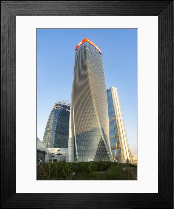 Framed Print : Milano, Lombardy, Italy The Dritto, Storto and Curvo towers in CityLife district Framed Print : Milano, Lombardy, Italy The Dritto, Storto and Curvo towers in CityLife district