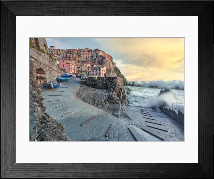 Framed Print : a strong storm hits the village of Manarola, Cinque Terre National Park Framed Print : a strong storm hits the village of Manarola, Cinque Terre National Park