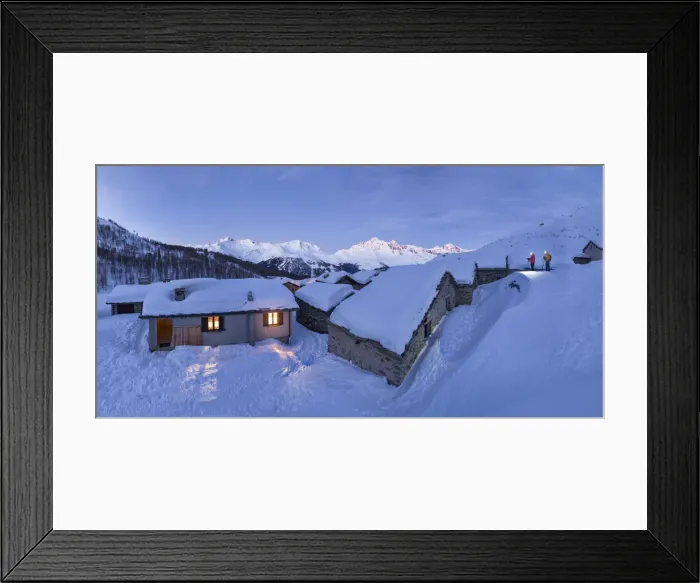 Framed Print : two photographers capture the sunrise in the historic village of Groppera, Valtellina Framed Print : two photographers capture the sunrise in the historic village of Groppera, Valtellina