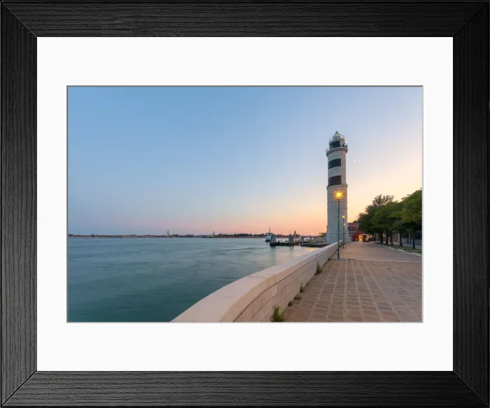 Framed Print : The lighthouse of Murano (the only one in Venice Lagoon) at dusk, Murano Island, Venice Framed Print : The lighthouse of Murano (the only one in Venice Lagoon) at dusk, Murano Island, Venice