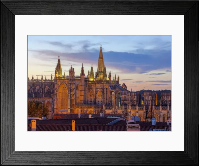 Framed Print : Sunset on Batalha Monastery (Mosteiro da Batalha), Batalha municipality, Leiria district, Estremadura province, Portugal Framed Print : Sunset on Batalha Monastery (Mosteiro da Batalha), Batalha municipality, Leiria district, Estremadura province, Portugal