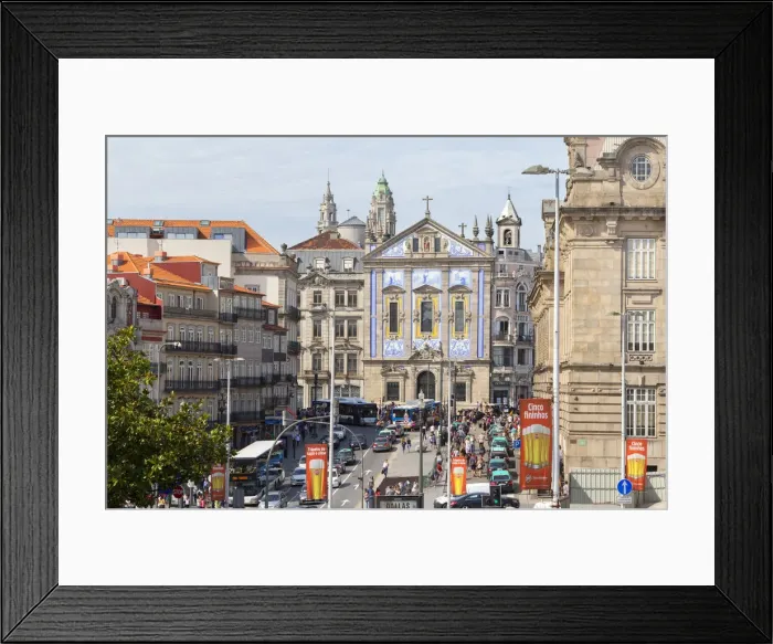 Framed Print : Almeida Garrett Square with Church of Santo Antonio dos Congregados, Porto
