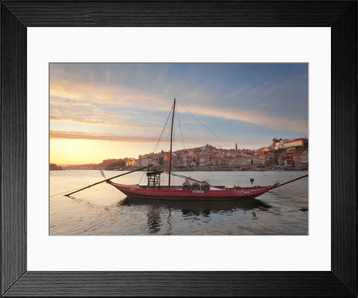 Framed Print : Port wine boats moored on the south bank of Douro River, Porto, Portugal Framed Print : Port wine boats moored on the south bank of Douro River, Porto, Portugal