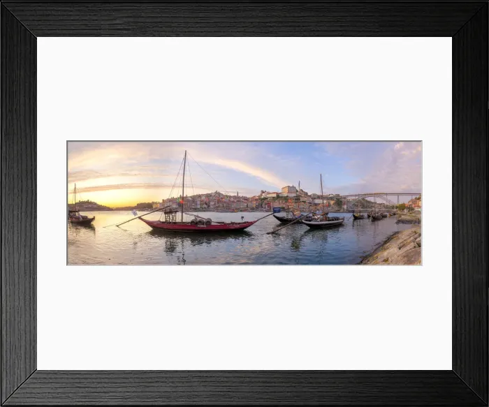 Framed Print : Port wine boats moored on the south bank of Douro River, Porto, Portugal Framed Print : Port wine boats moored on the south bank of Douro River, Porto, Portugal