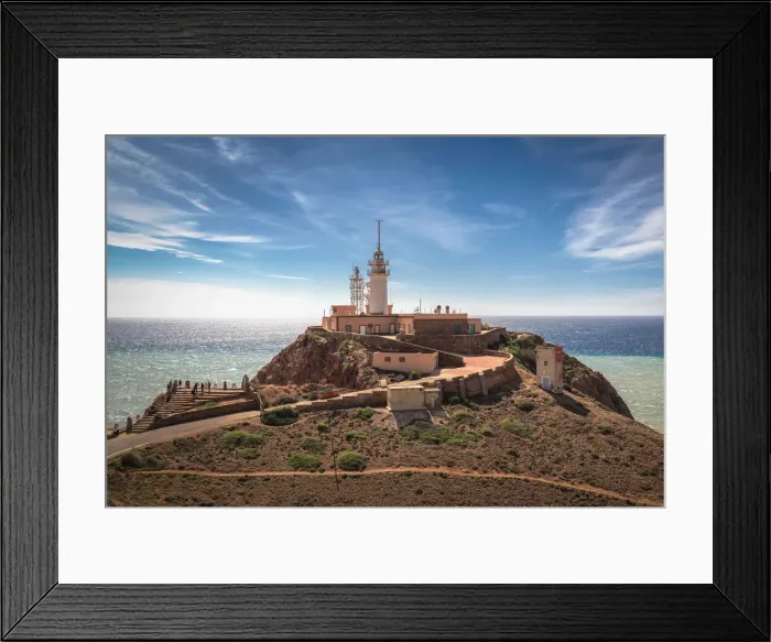 Framed Print : Cabo de Gata Lighthouse, Cabo de Gata National Park, Almeria Province, Region Andalucia