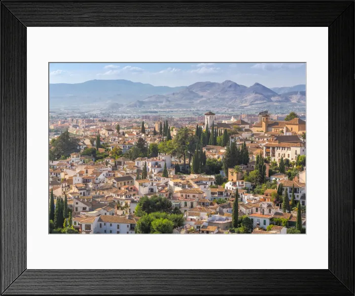 Framed Print : The view over the Albaicin, Alhambra, Granada, Andalusia, Spain